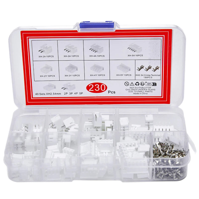 New 230Pcs XH2.54 PH2.0 2p 3p 4p 5 Pin 2.54mm 2.0mm Pitch Terminal Kit JST Connector Wire Connectors Adaptor Box Packing Peaceful Pleasures Health and Wellness