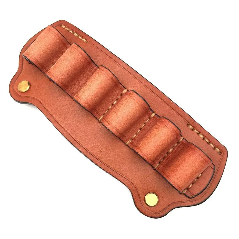 Tactical Cowhide Leather Hunting Magazine Pouch 12 Gauge 6 shot bullet storage bag Ammo Bag Shell Holder Cartridge Belt Peaceful Pleasures Health and Wellness