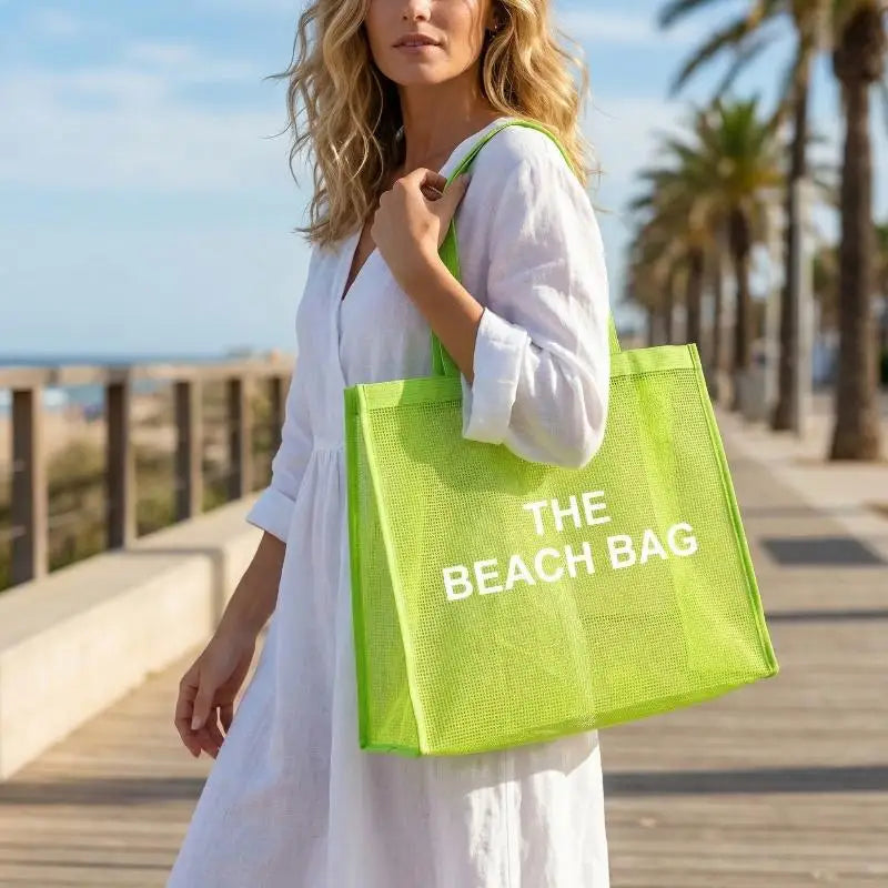 Women's Large Mesh Tote Bag – Beach, Pool, Gym & Travel