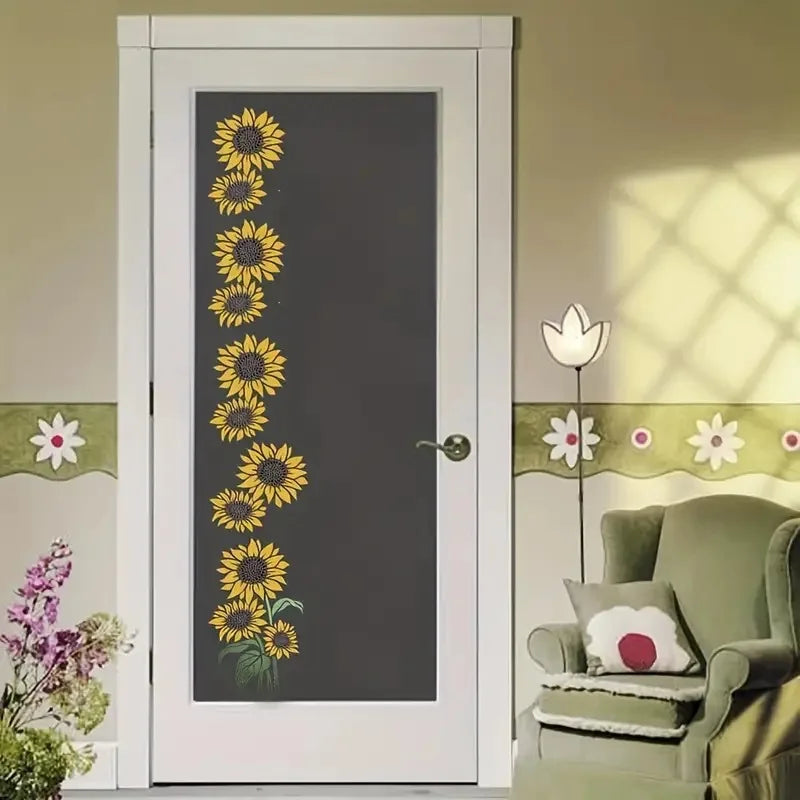 Washable Eco-friendly PET Sunflower Painting Stencil Kids Reusable