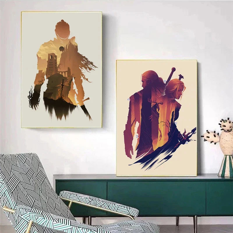 Game Art Canvas Poster – Witcher, Horizon Zero Dawn, Knight Wall Art Canvas Wall Art Peaceful Pleasures Health and Wellness