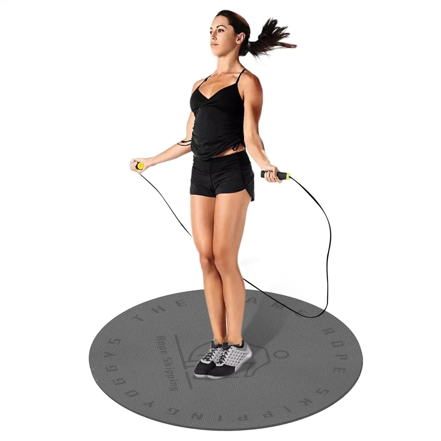 60cm Round Jump Rope Mat, Non-Slip & Shock Absorbing Reduces Impact on Joints and Noise for Indoor Workouts, Jumping Yoga Peaceful Pleasures Health and Wellness