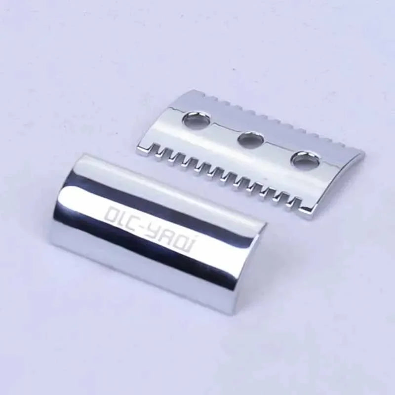YAQI Chrome Open Comb Shaving Razor Head for Men Lightweight Design with 0.20mm Blade Gap for Smooth Shaving Experience Peaceful Pleasures Health and Wellness