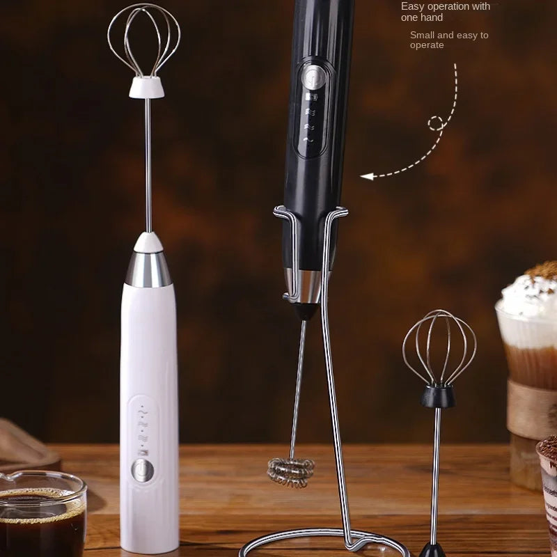 2-in-1 Electric Milk Frother & Egg Beater USB Rechargeable