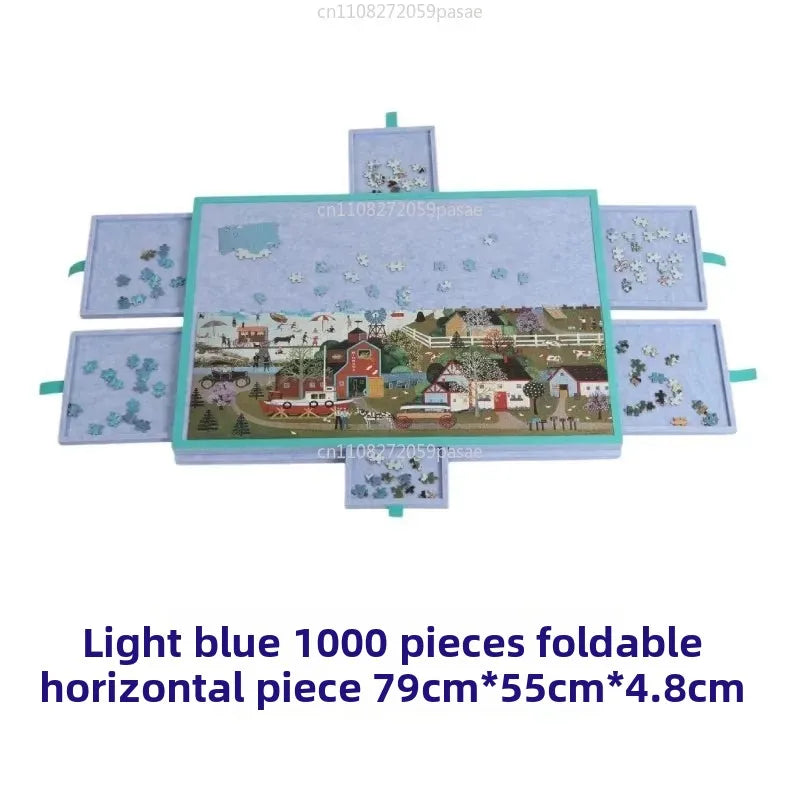 Portable Puzzle Sorting Board Table – 6 Drawers & Cover