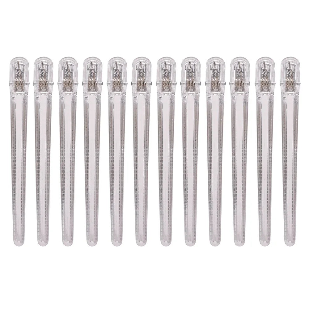 12pcs Pro Seamless Alligator Clip Hair Clip Barbershop Haircutting Sectioning Hairpin Salon Household Styling Tools Accessories Peaceful Pleasures Health and Wellness white