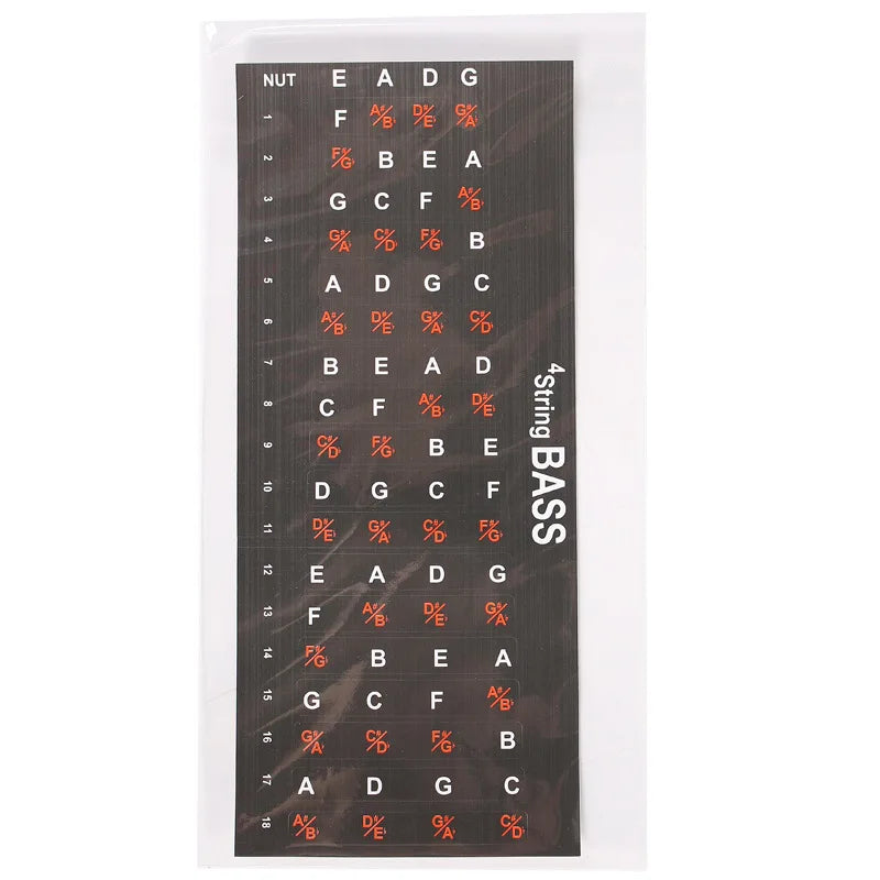 4 5 Chord Bass Scale Sticker English Letters Tone Names Electric