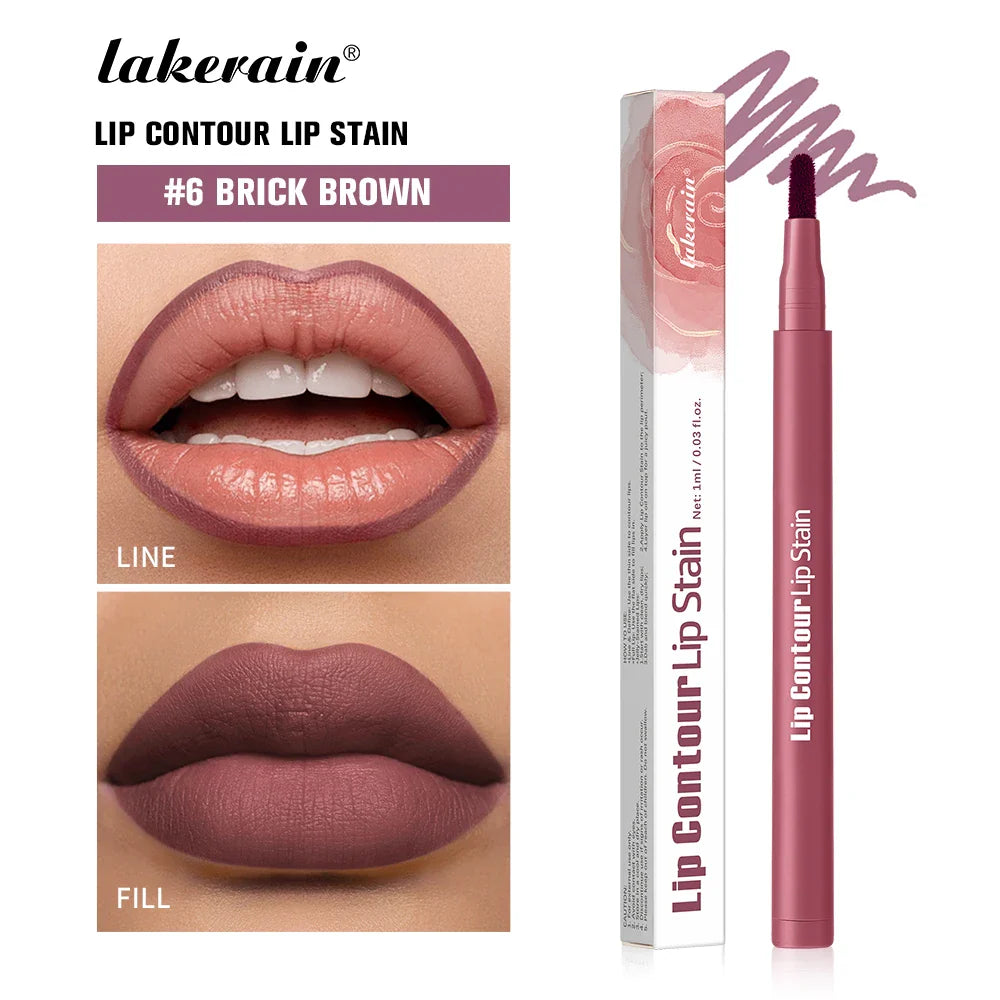2-in-1 Waterproof Lip Stain & Liner Pen | 8 Colors, 12-Hour