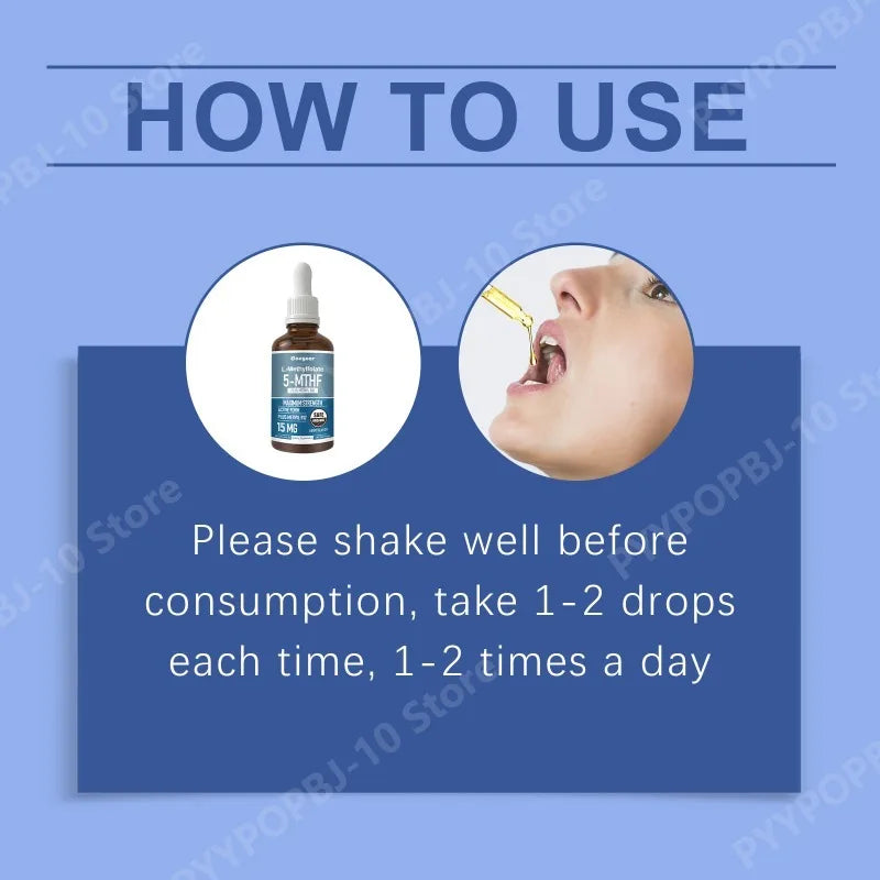 L-Methylfolate 5-MTHF & Methyl B12 Liquid Drops | 60 Servings