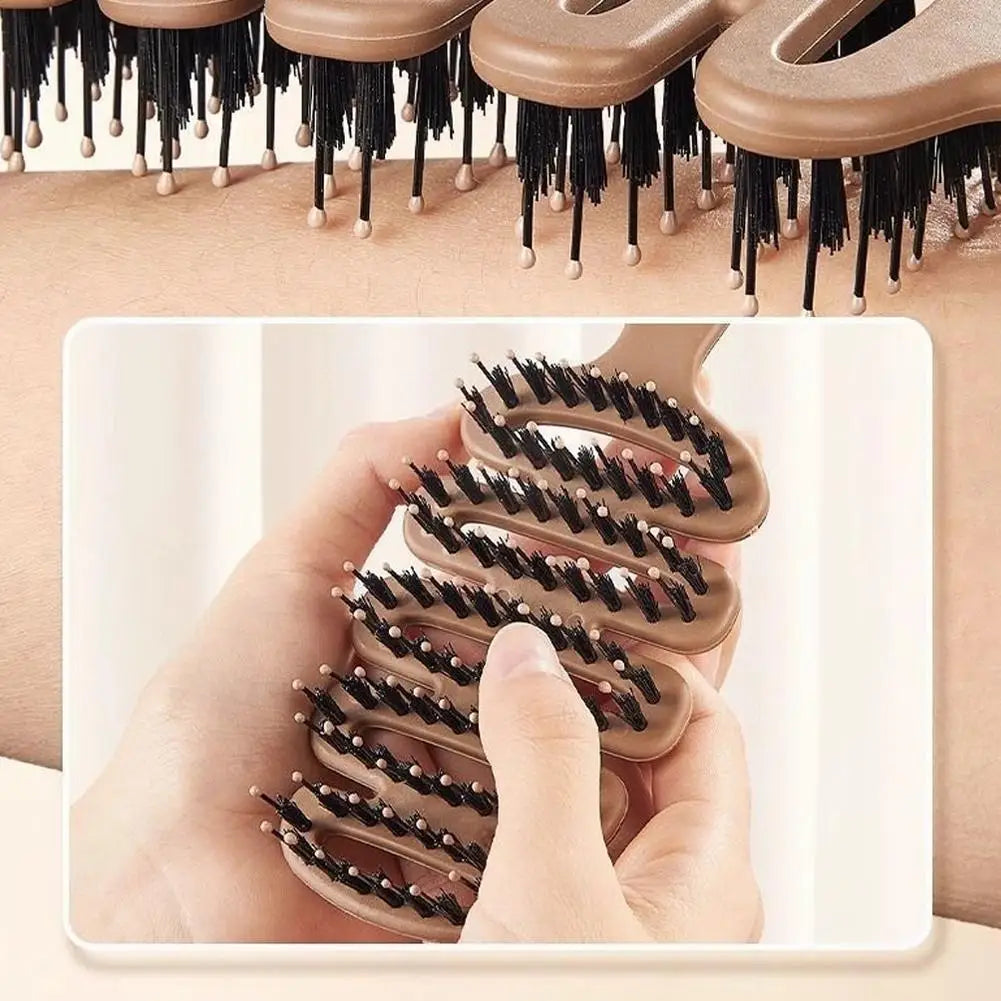 Hollow Vent Detangling Hair Brush | Boar Bristles & Nylon Pins | Scalp Massage & Fast Drying | For All Hair Types Peaceful Pleasures Health and Wellness