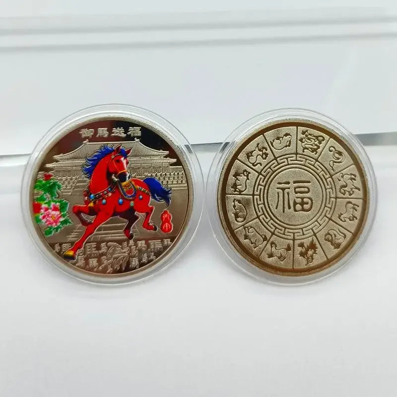 2026 Year of the Horse Lucky Coin – 40mm Zodiac Souvenir Medal