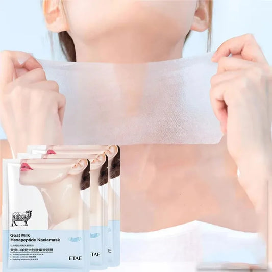 BIOAOUA Goat Milk & Six Peptide Firming Neck Mask – 5 Pack Neck Sheet Mask Oasis Select