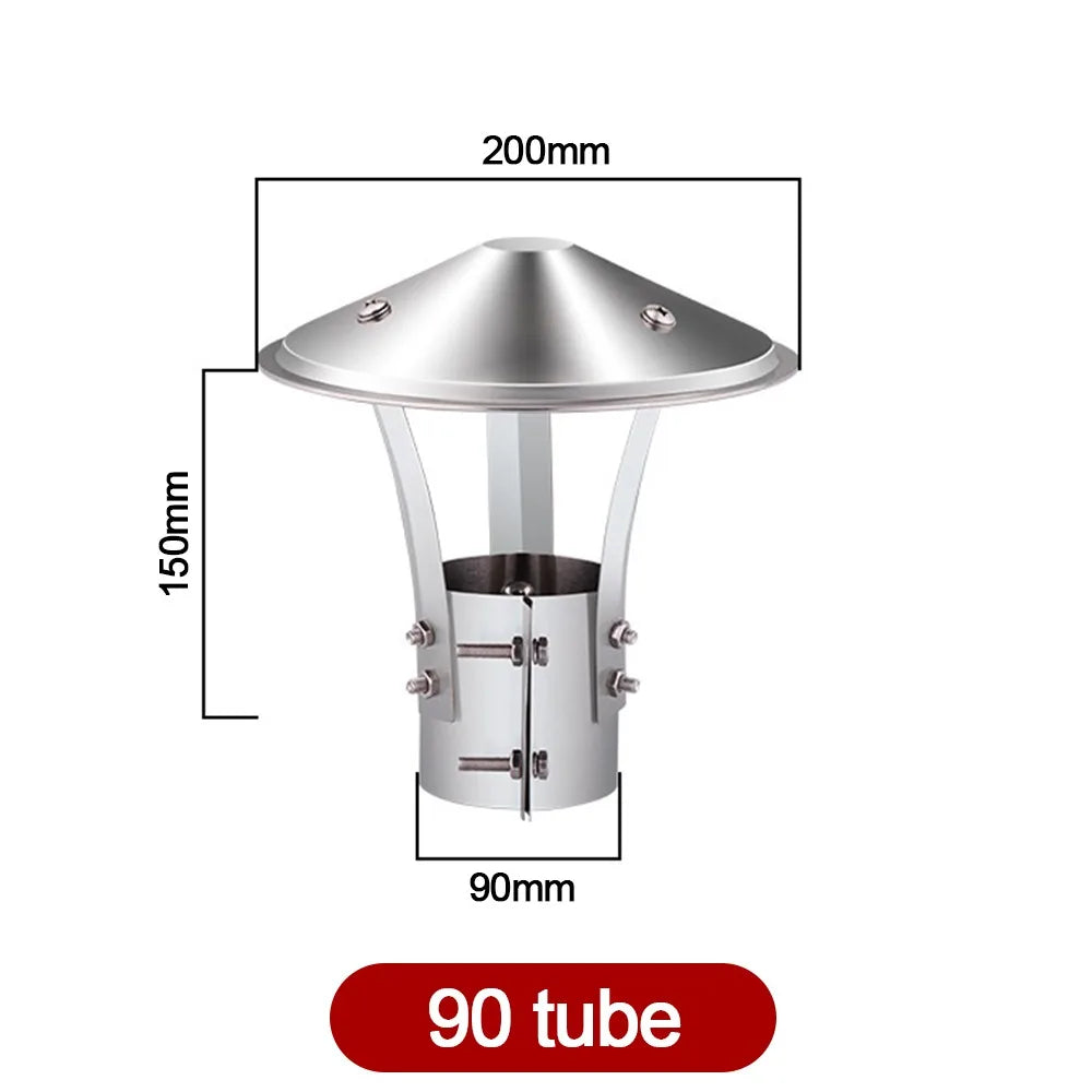 Stainless Steel Chimney Rain Cap 75–160mm | Exhaust Vent Hood