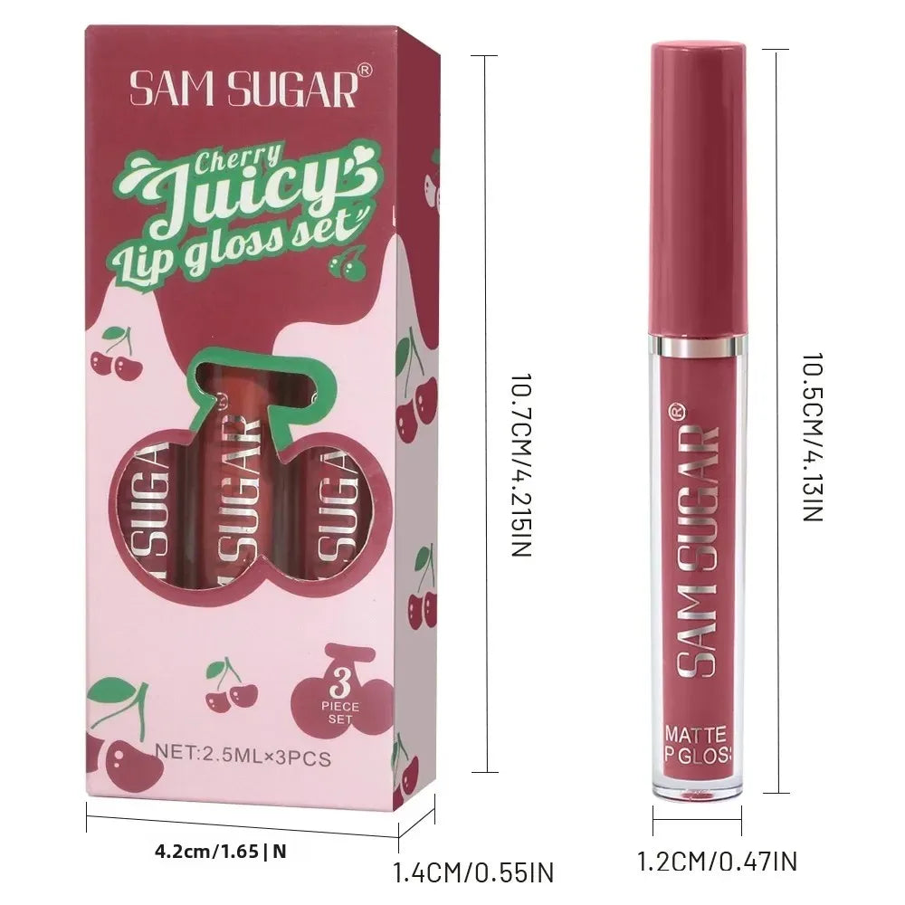 SAM SUGAR Velvet Matte Lip Gloss Set – Long Lasting Lipstick
