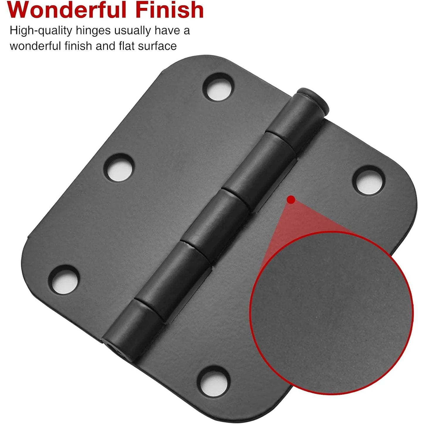 Round Matte Black Door Hinges 5 8 Radius Internal 3 1 2 Flat Iron