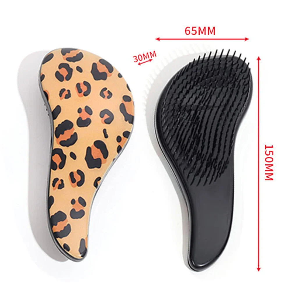 Leopard Print Air Cushion Detangling Hair Comb & Massager