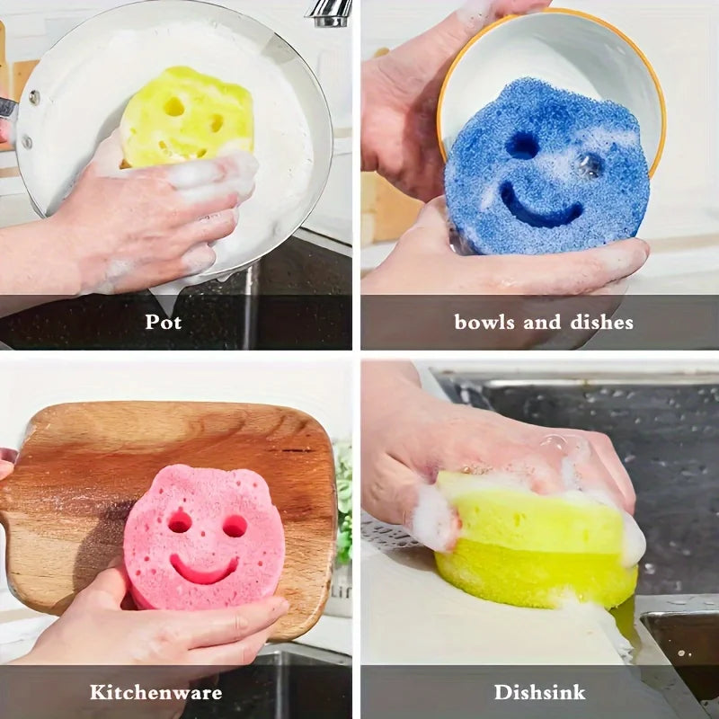 3 Pieces in a Color Box, Random Colors, Imitation Loofah Sponge for Washing Dishes, Kitchen Cleaning Brush, Pot and Dish Scrubber, Double-Sided Thickened Scouring Pad Sponge Block, Household Kitchen Cleaning Supplies Peaceful Pleasures Health and Wellness