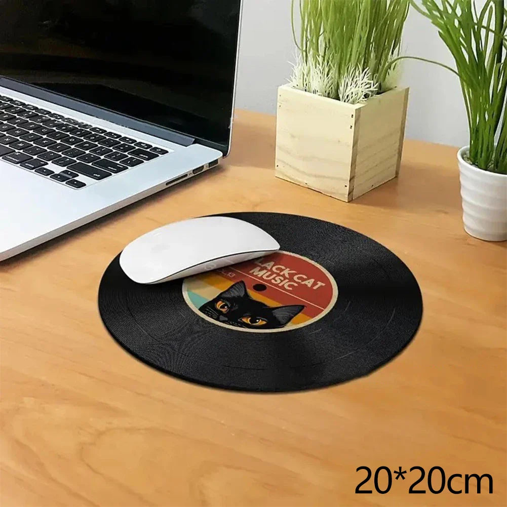 Vinyl Record Round Mouse Pad – Non-Slip Diatom Mud Desk Mat