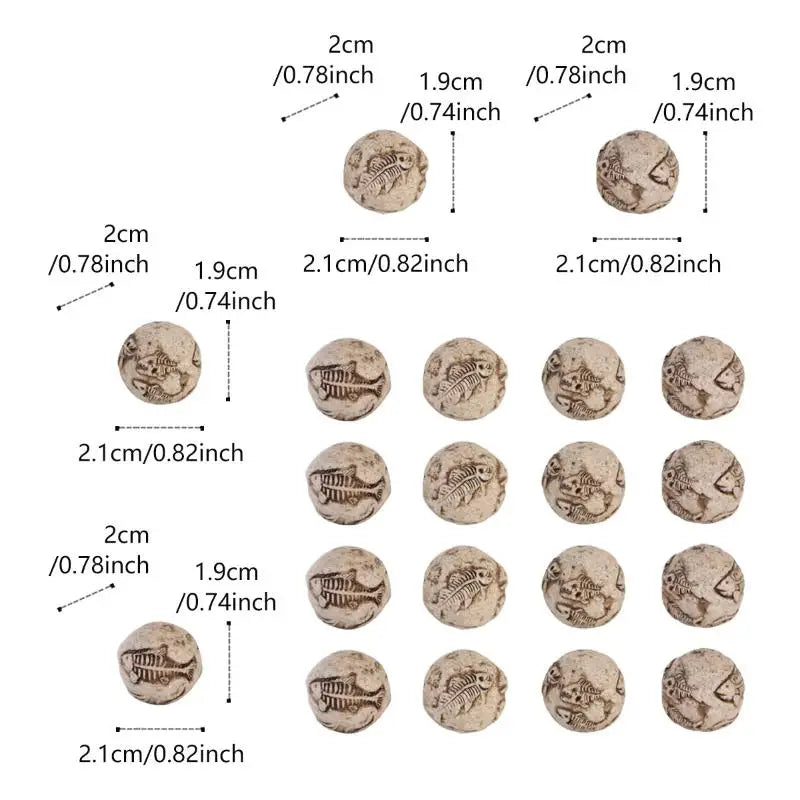 20-Piece Fish Fossil Resin Garden Paving Stones & Sculptures