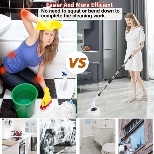 Powerful Cordless Electric Spin Scrubber Multipurpose Cleaning Brush for Shower Sink Tile Grout Kitchen Bathroom Peaceful Pleasures Health and Wellness