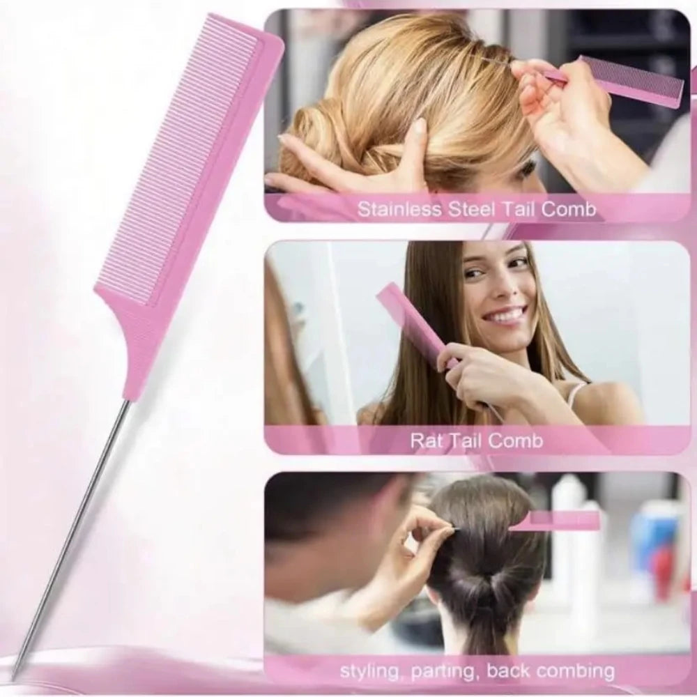 4 Piece Hair Brush Sets Pointed Tail Comb Fixed Mouse Comb Hair Pulling Needle High-Pressure Spray Bottle Salon Tools Supplies Peaceful Pleasures Health and Wellness