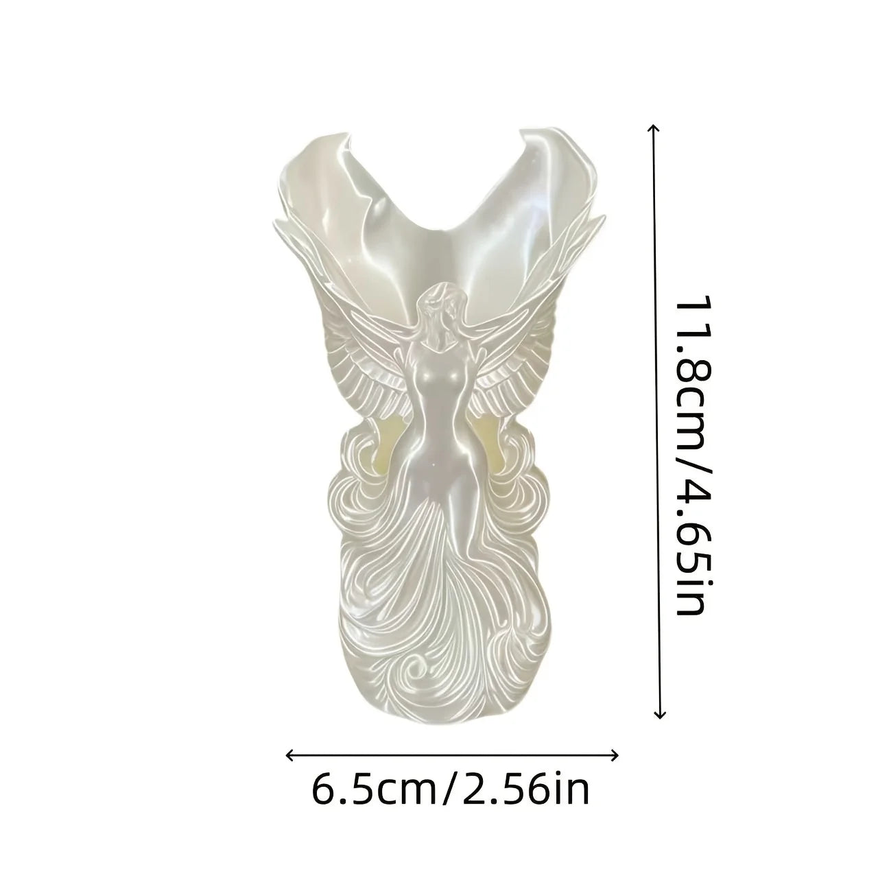 1 Piece Angel-Shaped Vase 3D Printed Angel Wings Pen Holder Sculpture Creative Desktop Decoration Art Ornament Gift Decoration Peaceful Pleasures Health and Wellness