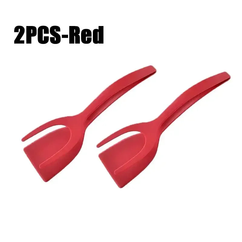 2-in-1 Silicone Spatula Tongs – Egg, Pancake & Steak Turner