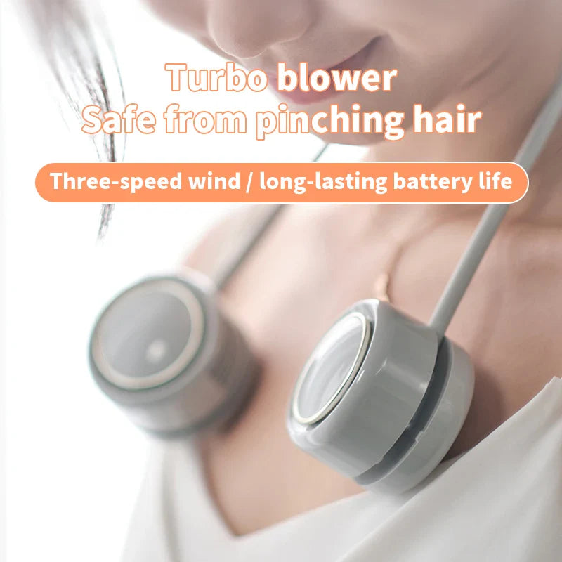 Portable Bladeless Neck Fan – USB Rechargeable, 3-Speed Wearable Neck Fan Oasis Select