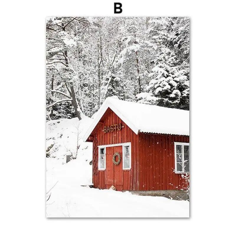 GATYZTORY 40×50cm Red House Winter Landscape Paint by Numbers Kit