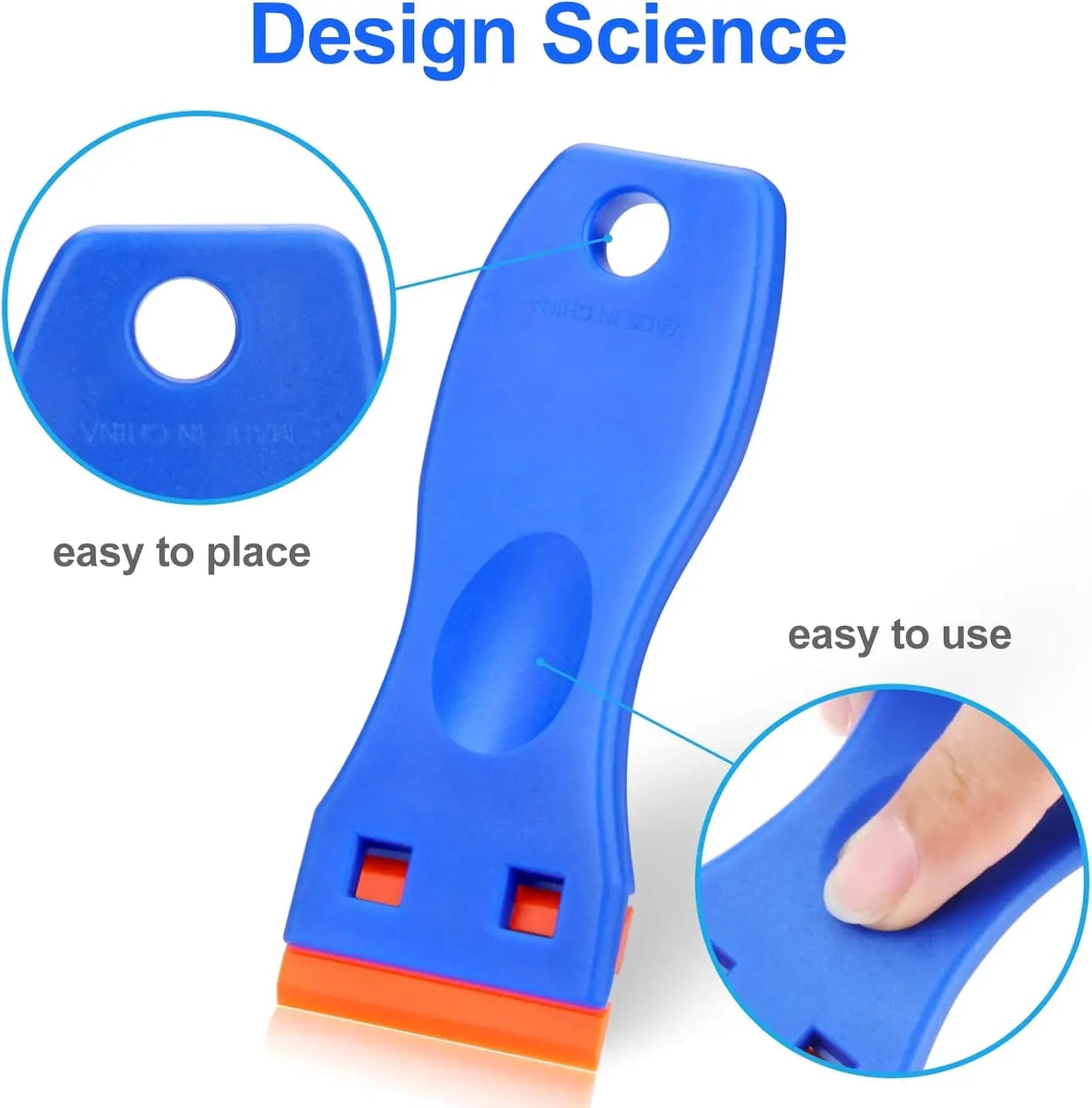 4-Pack Plastic Razor Blade Scraper Set – 50 Blades, Scratch-Free