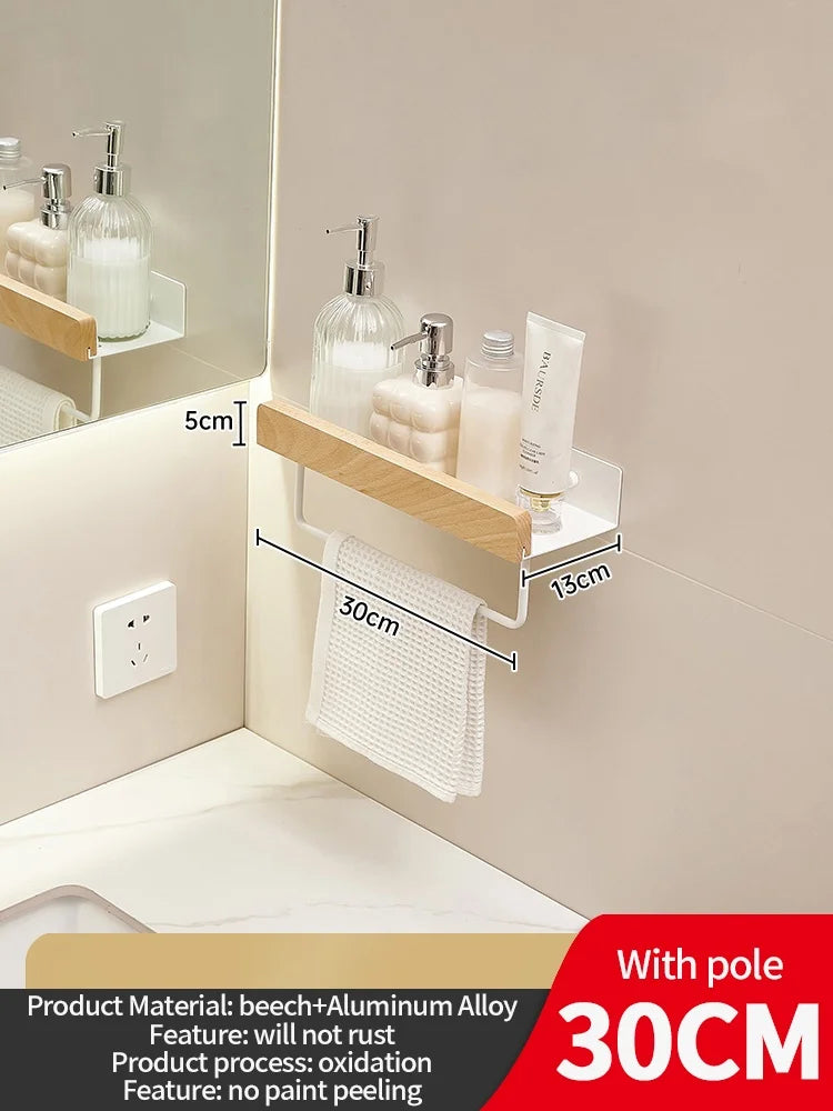Wooden Wall Mounted Shelf – Bathroom, Kitchen & Living Room