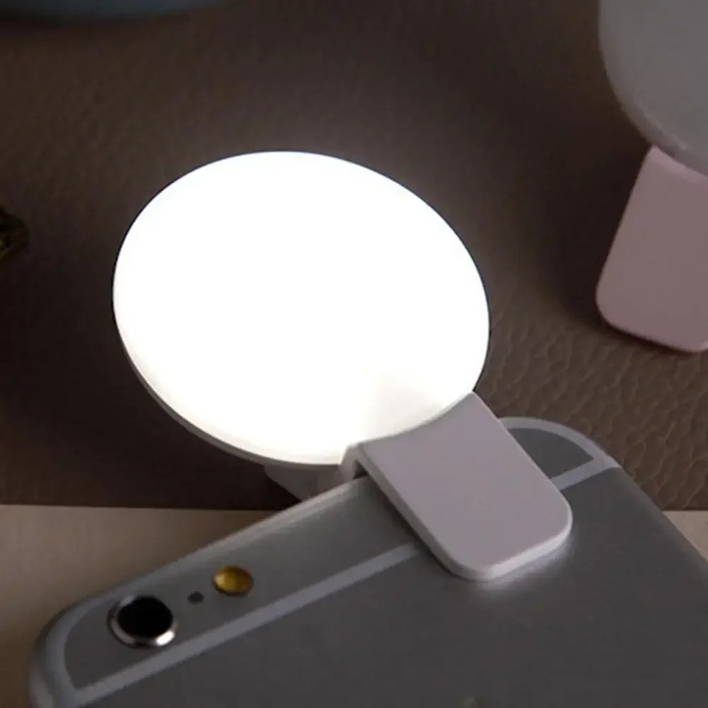 Mini LED Selfie Ring Light Clip-On Fill Light for Phone