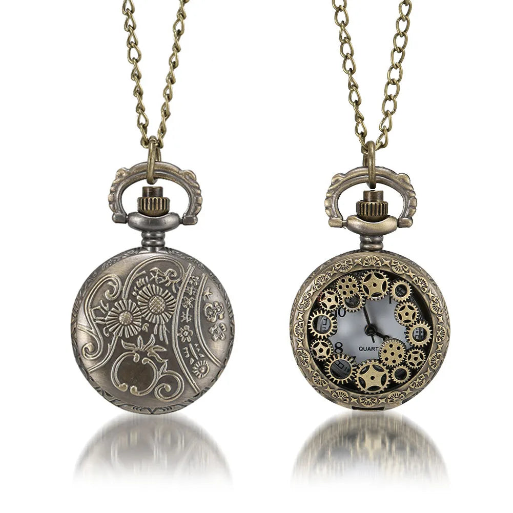 Vintage Quartz Pocket Watch with Chain | Personalized Gift