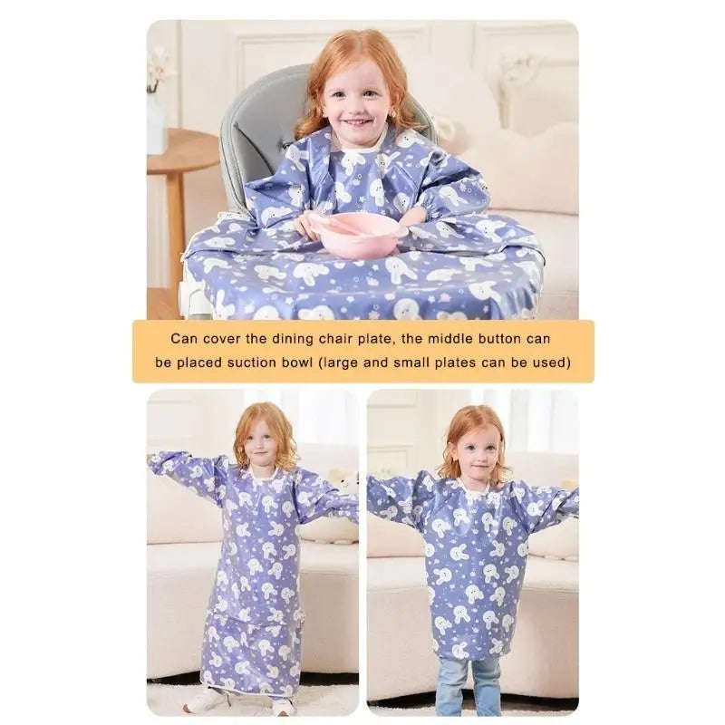 Baby Long Sleeve Feeding Bib Smock | Waterproof Coverall 1–5Y
