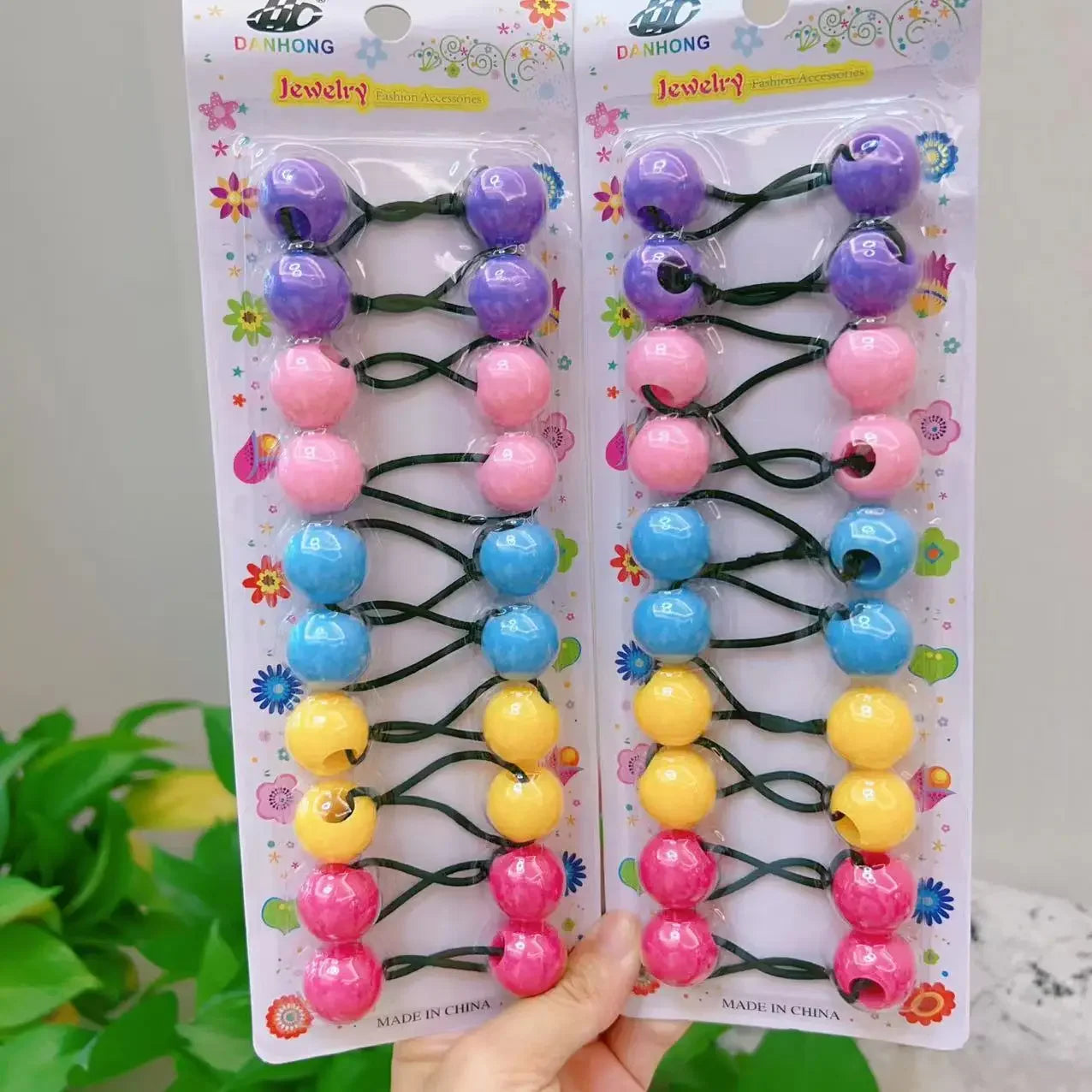 10pcs Elastic Ball Hair Ties for Girls | Colorful Beaded Bobbles Kids Hair Accessories Peaceful Pleasures Health and Wellness 4