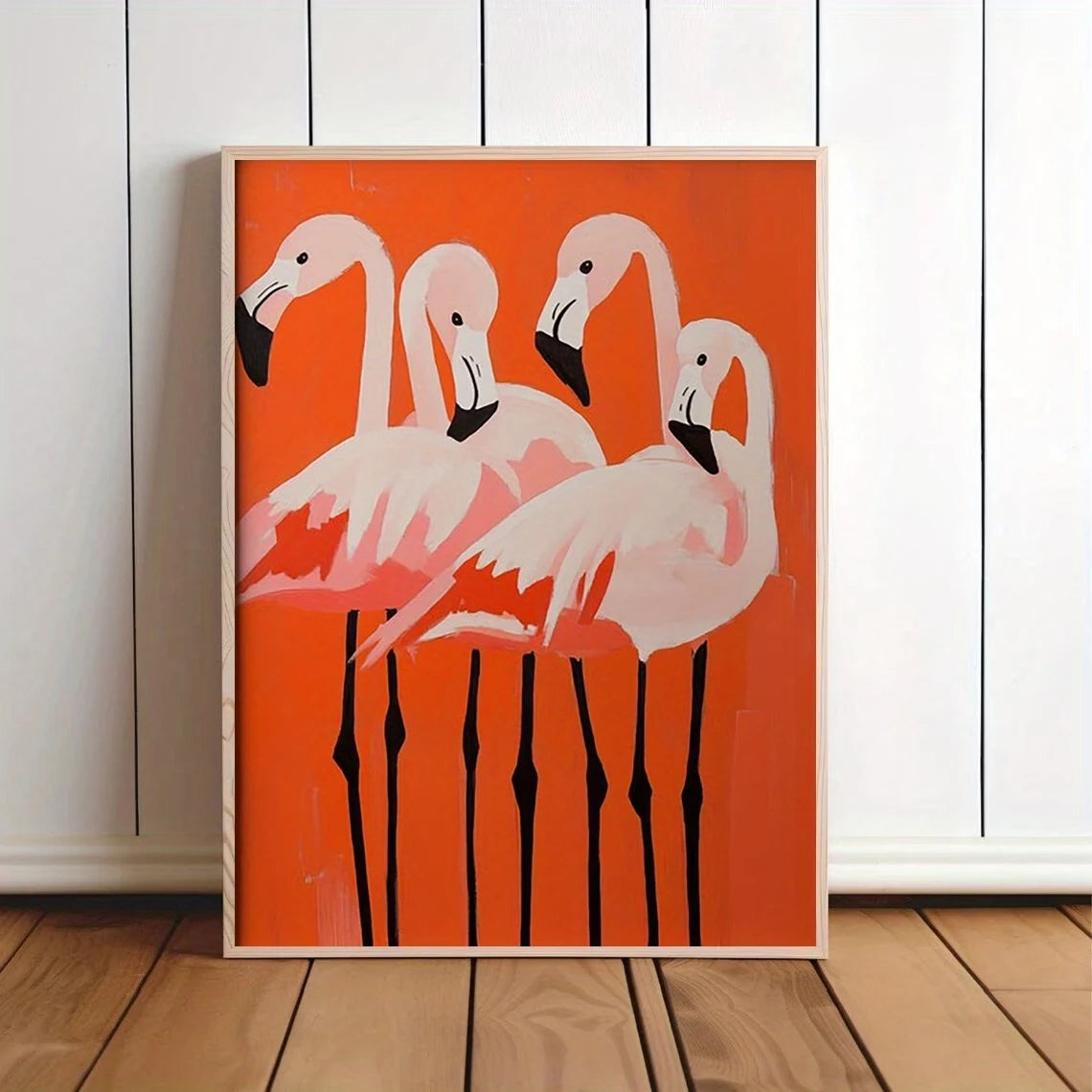Bohemian Orange & Pink Birds Canvas Wall Art | Home Decor