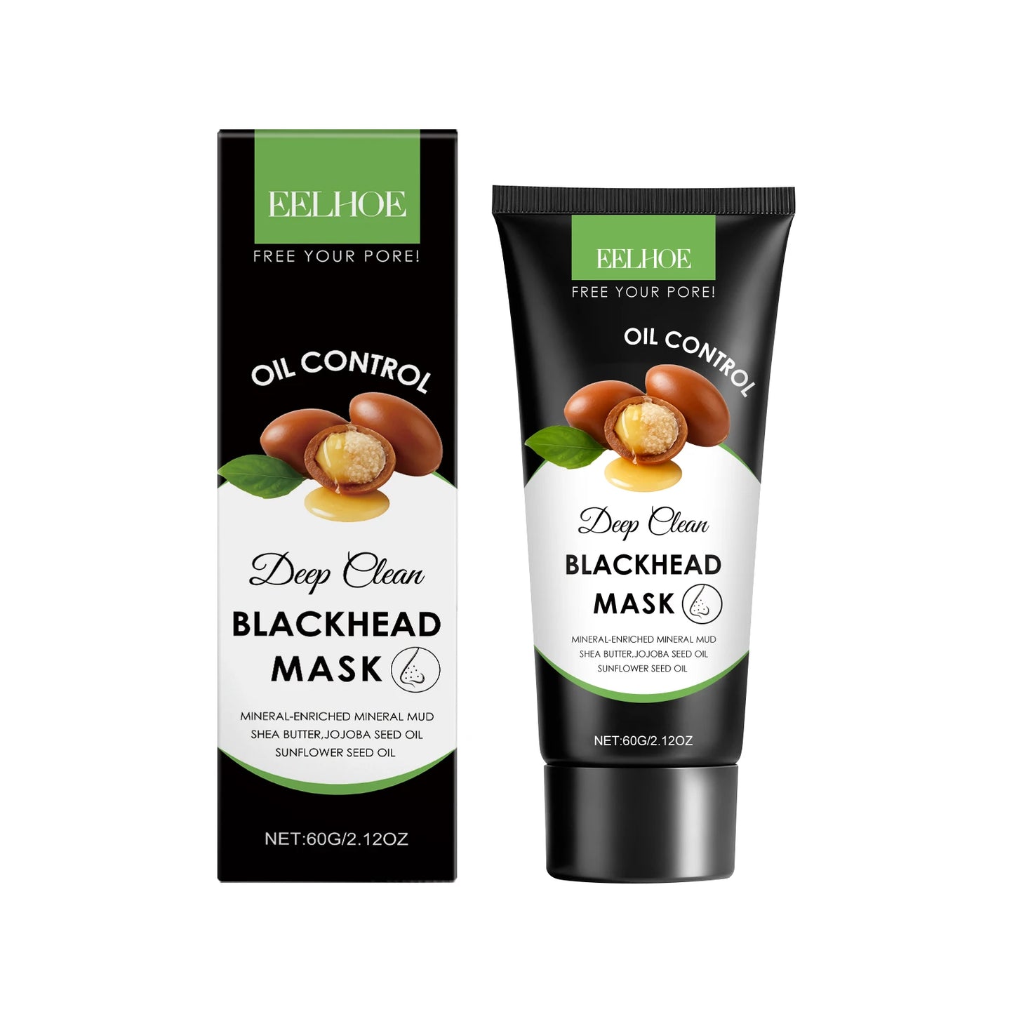 Moisturizing Cleaning Mask Effectively Cleaning Pore Remove Blackhead Control Oil Improve Facial Skin Elasticity Nourishing Mask Peaceful Pleasures Health and Wellness 60g Boxed