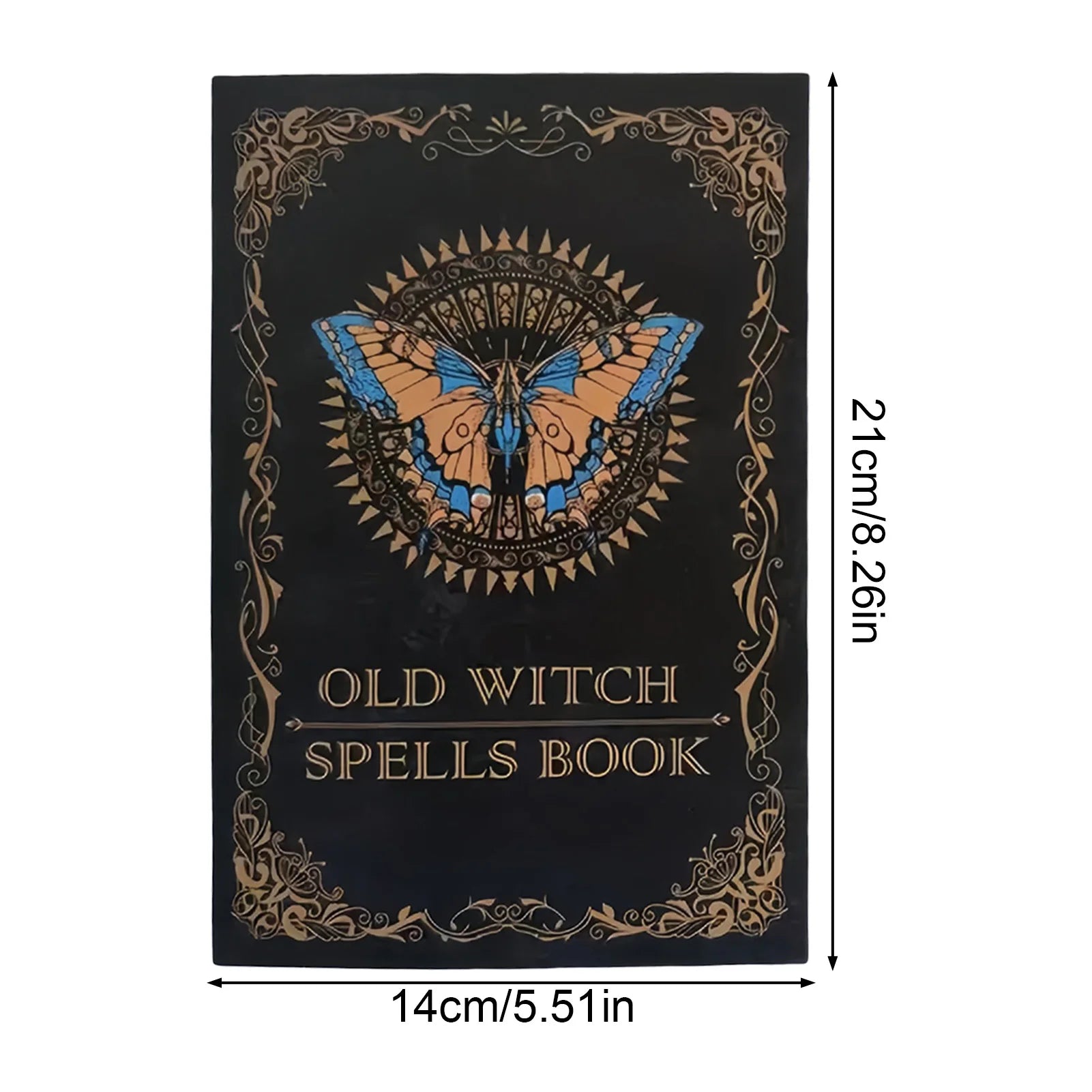 Witchcraft Spell Book Vintage Leather Look with Customizable Cover for Halloween Cosplay and RPG Blank Pages Peaceful Pleasures Health and Wellness
