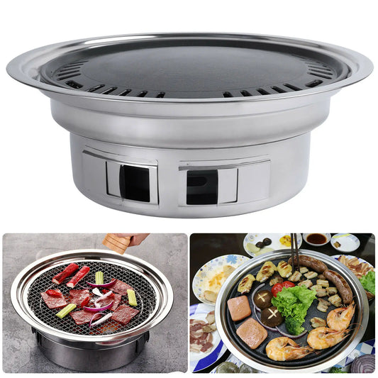 Korean Charcoal BBQ Grill | Stainless Steel Non-Stick Outdoor Charcoal BBQ Grill Peaceful Pleasures Health and Wellness