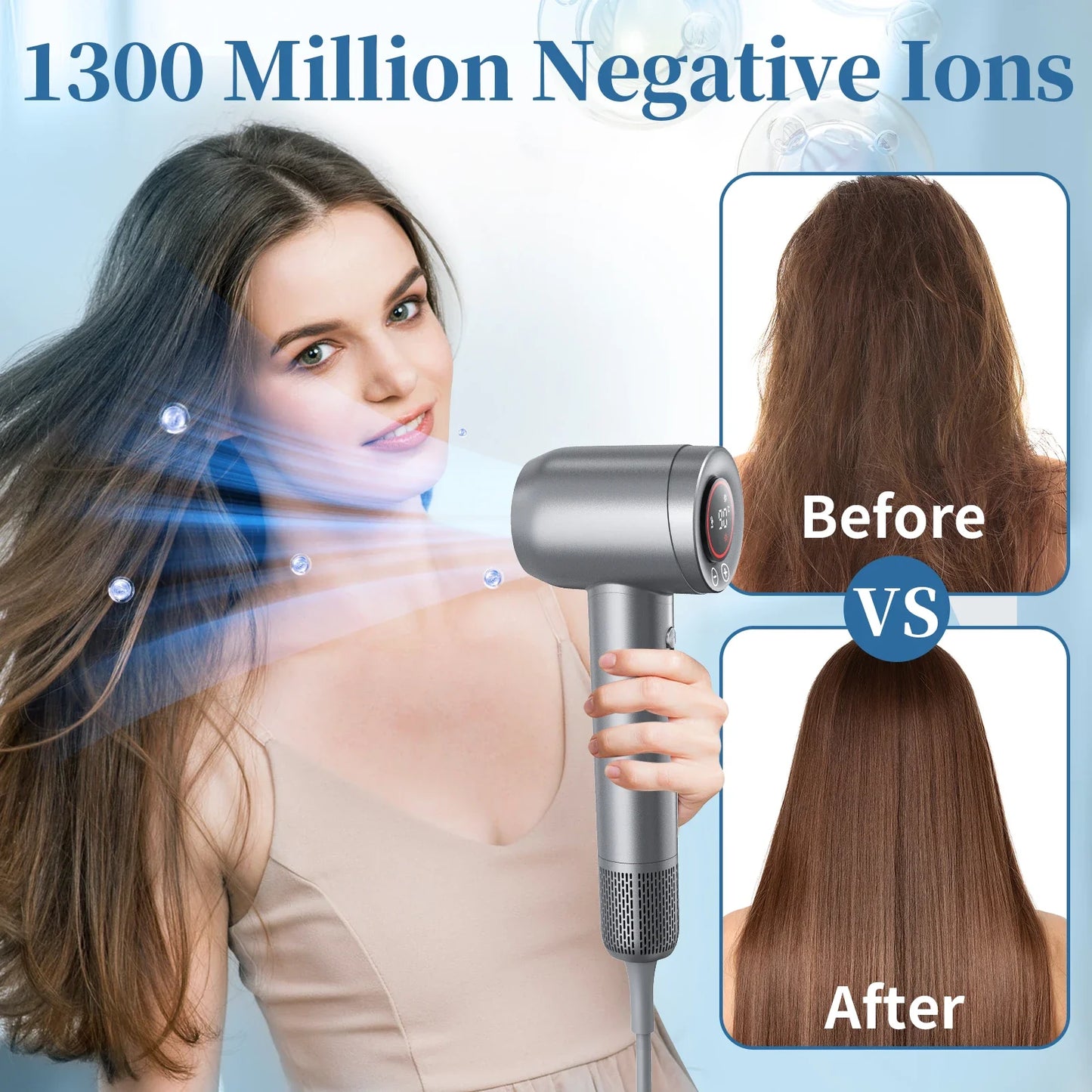 DUTRIEUX 1600W Brushless Negative Ion Hair Dryer + Nozzle