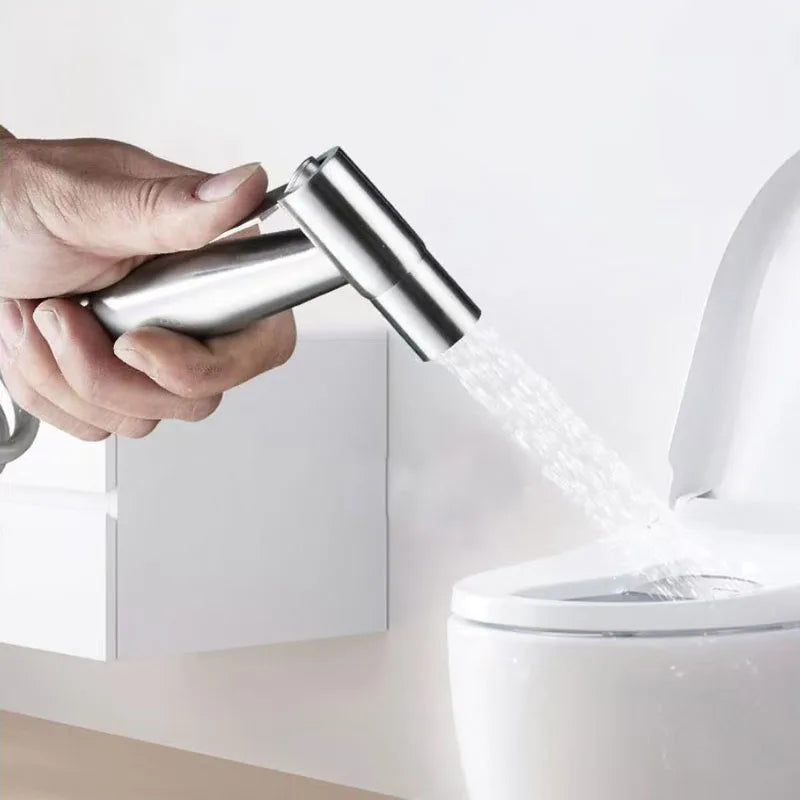 High-Pressure Bidet Spray Gun & Triangle Valve Bathroom Kit