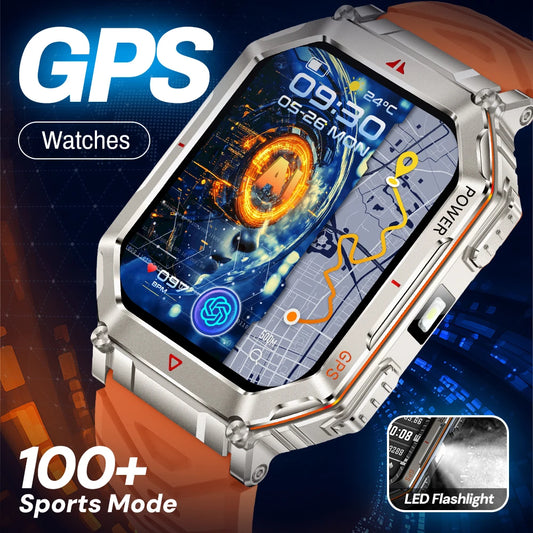 KR92 GPS Smart Watch – HD Screen, 100+ Sports Modes, BT Call GPS Smart Watch Peaceful Pleasures Health and Wellness Orange