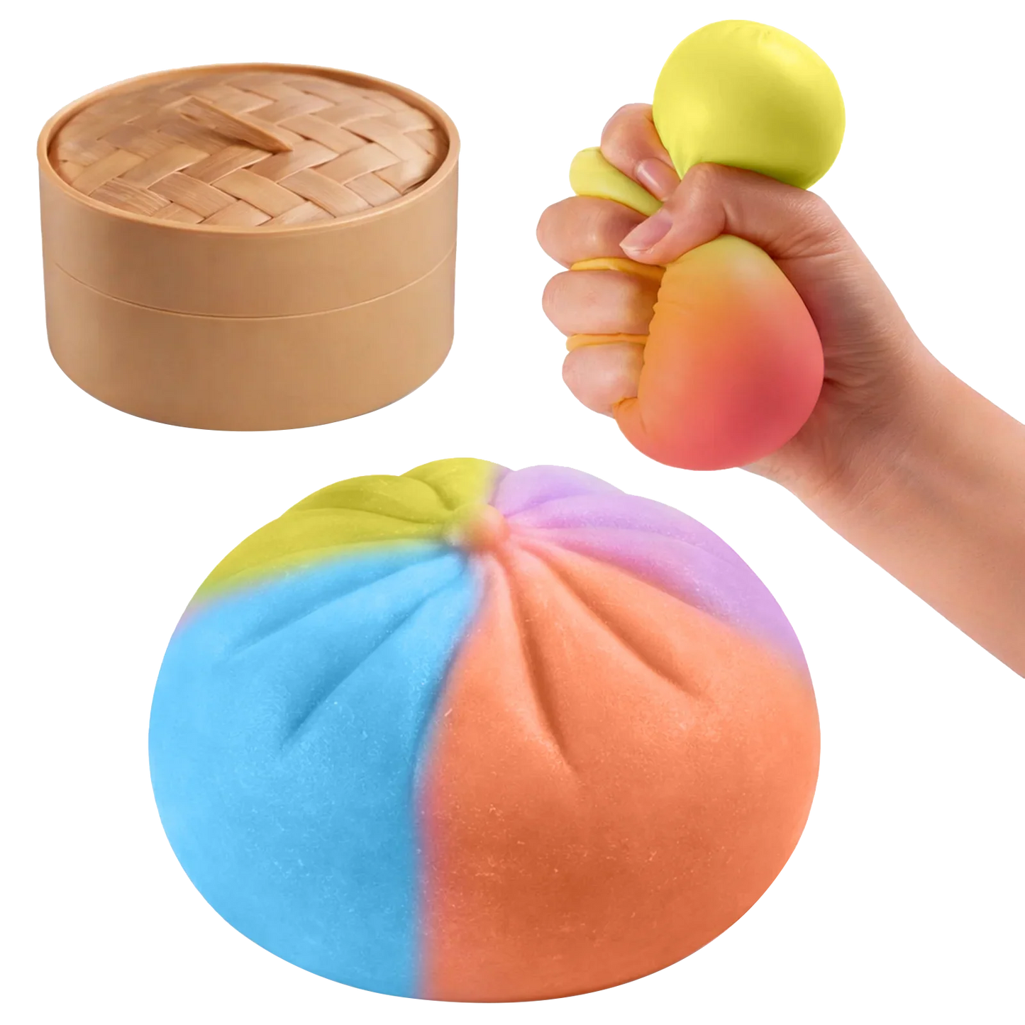 Colorful Crystal Squishy Bun Toy – Slow Rising Kawaii Gift