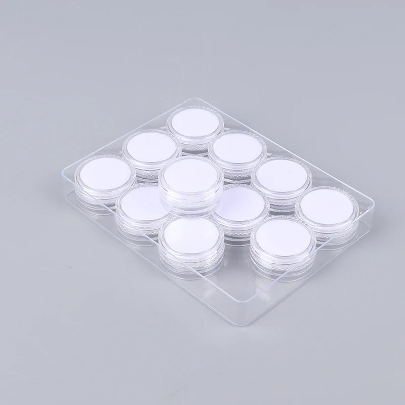 1Set/12 PCS Acrylic Round Gemstone Display Collection Storage Box Jewelry Gems Loose Diamond Container Organizer Case With Lid Peaceful Pleasures Health and Wellness