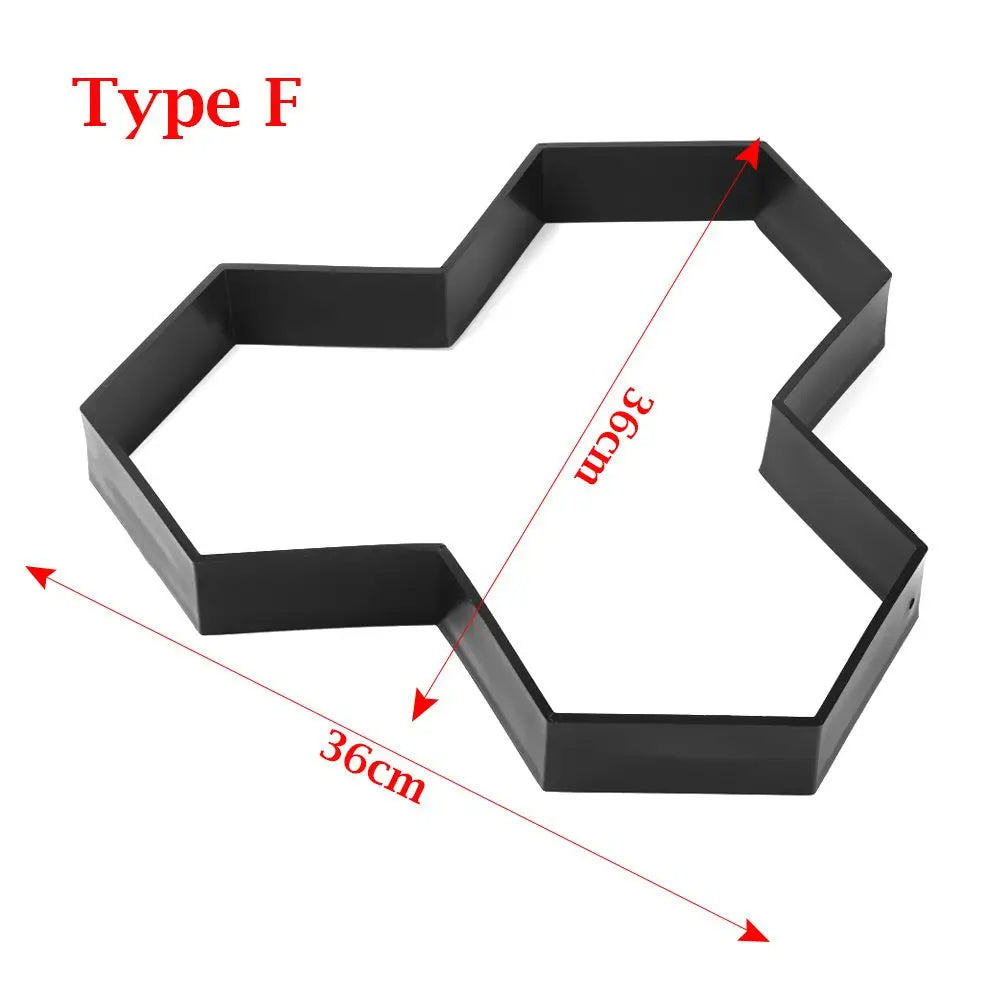 Plastic Stone Road Paving Floor Pavement Lawn Decoration Concrete Molds Cement Mould DIY Garden Path Beton Brick Maker Peaceful Pleasures Health and Wellness Type F