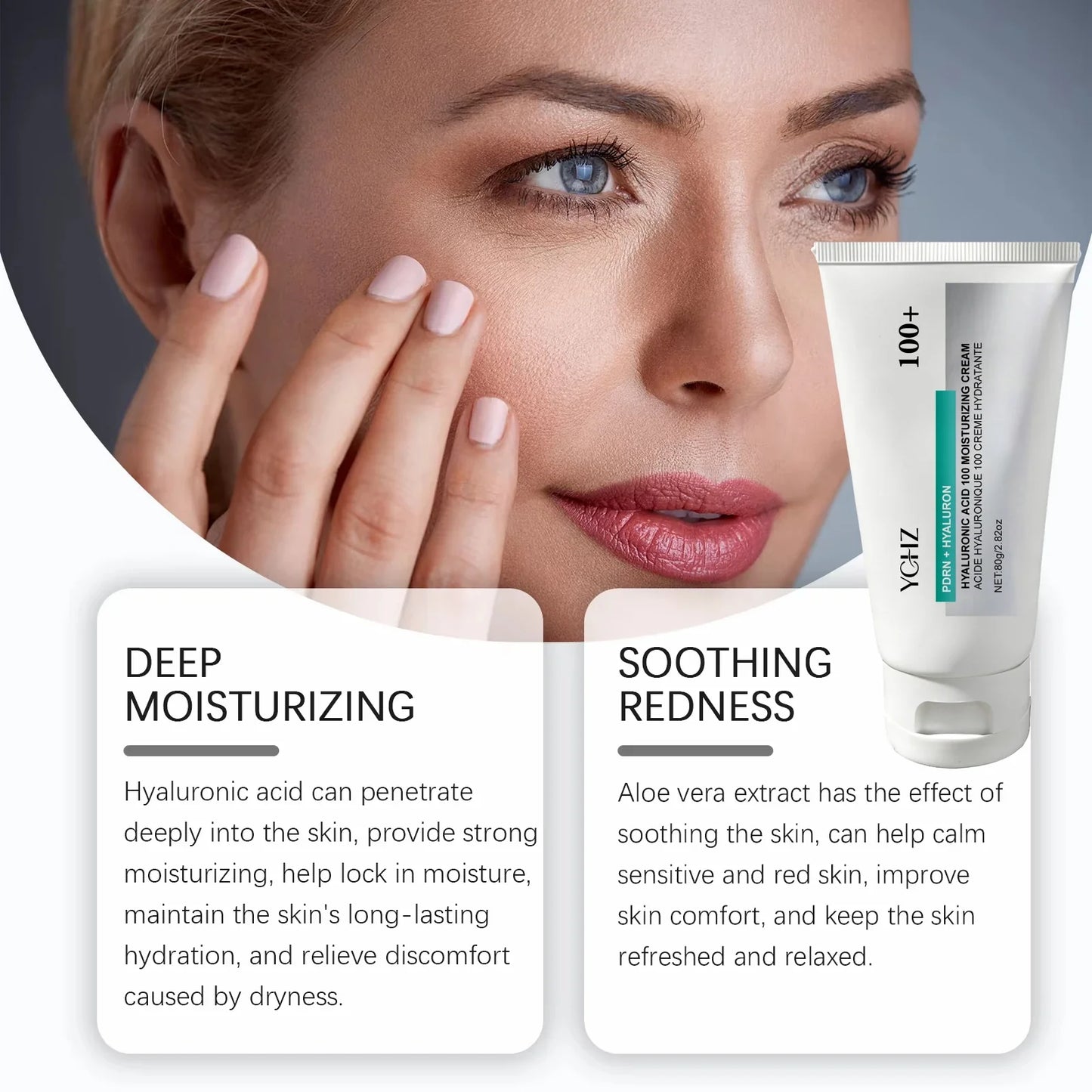 YCHZ Hyaluronic Acid Moisturizing Cream – Korean Skincare 80g