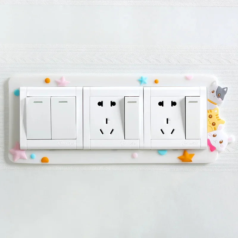 Children Bedroom Switch Stickers Home Decoration Luminous Silicone