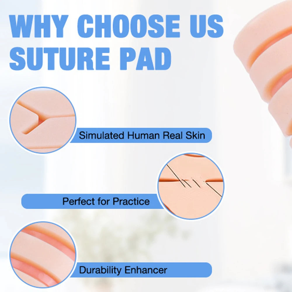 Silicone Skin Pad Suture Training Kit Surgical Wound for Surgeon Medical Practice Training Traumatic Suture Practice Skin Use Peaceful Pleasures Health and Wellness