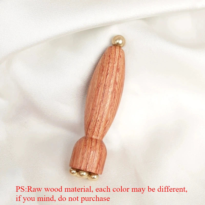 Brass Lotus Eye Gua Sha Stick | Rosewood Facial Massage Tool Facial Gua Sha Tool Peaceful Pleasures Health and Wellness green