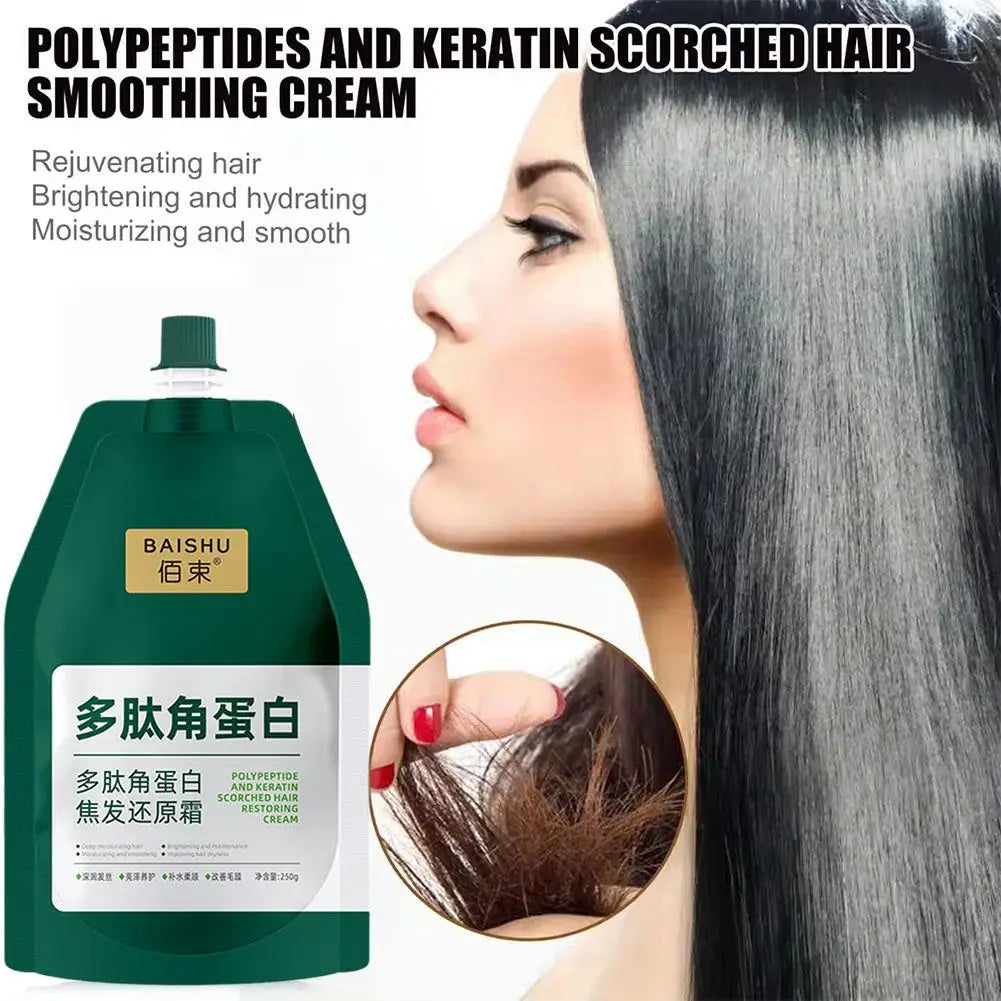 Keratin Polypeptide Hair Repair Cream 250ml – Deep Nourishing Scalp Treatment & Hair Mask for Dry & Damaged Hair Peaceful Pleasures Health and Wellness